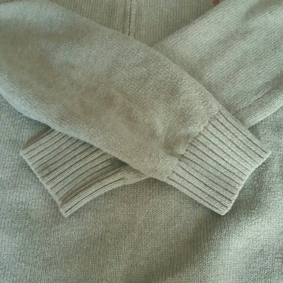 Polo Ralph Lauren SZ S 100% Cotton Sage Green Men's Pullover 1/4 Zip Sweater - Picture 4 of 15